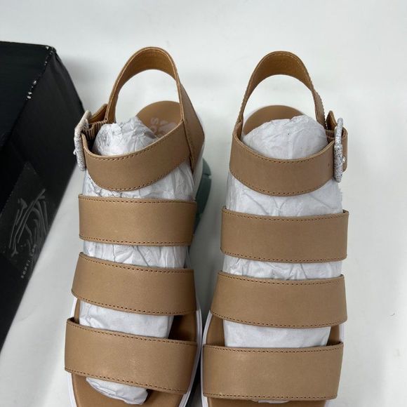 Sorel Tan and White Women's Sandals - Picture 6 of 11